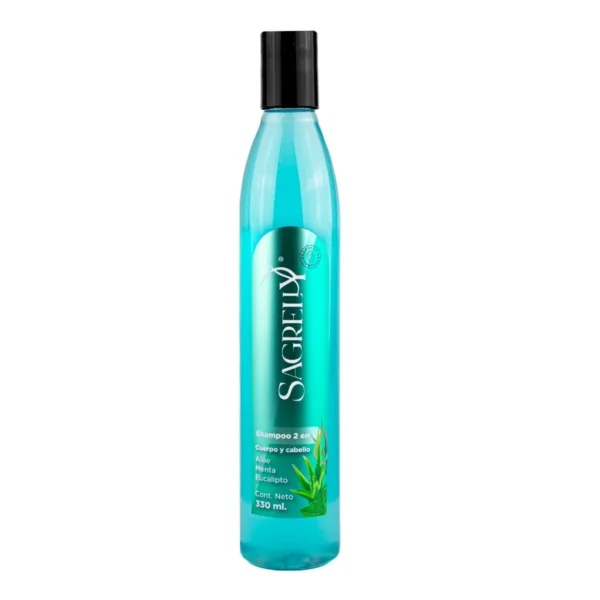Shampoo 2 en 1 Sagrelly con Aloe Menta y Eucalipto 330 ml