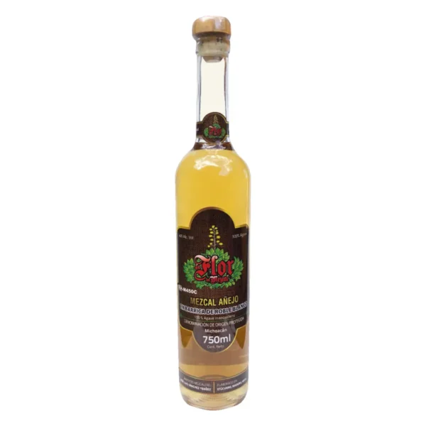 Mezcal Artesanal Añejo La Flor del Mezcal en Barrica de Roble Blanco 750 ml