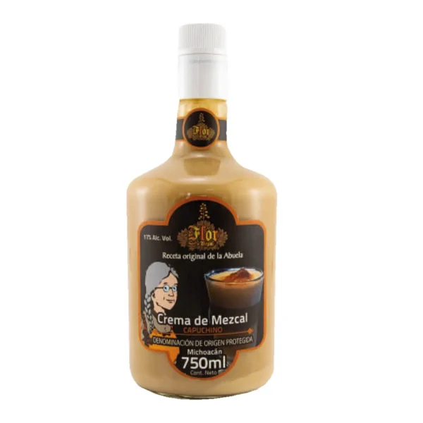 Crema de Mezcal La Flor del Mezcal Sabor Capuchino 750 ml