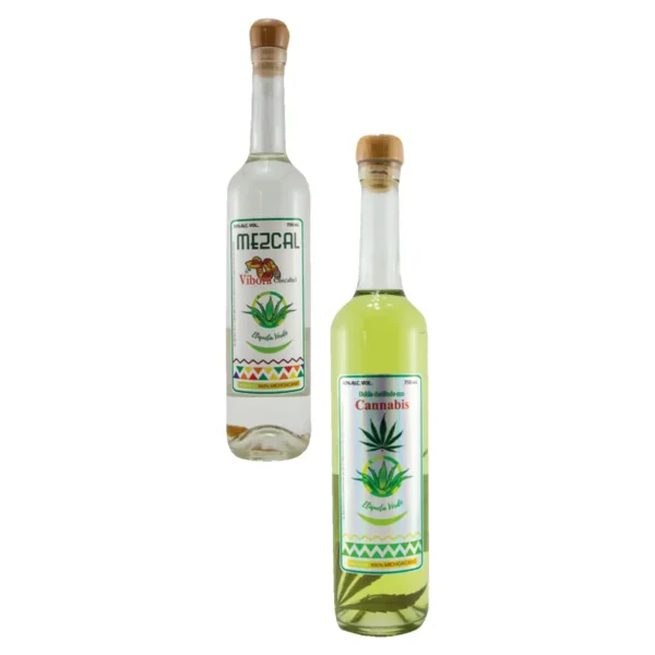 Mezcal Artesanal Doble Destilado con Cannabis La Flor del Mezcal 750 ml