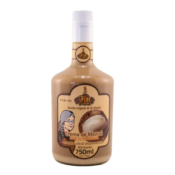 Crema de Mezcal La Flor del Mezcal Sabor Nuez de Macadamia 750 ml