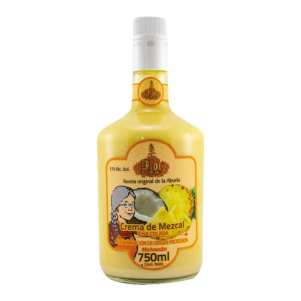 Crema de Mezcal La Flor del Mezcal Sabor Piña Colada 750 ml