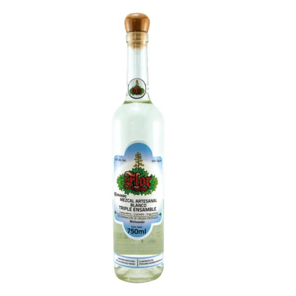 Mezcal Artesanal Blanco La Flor del Mezcal Triple Ensamble 750 ml