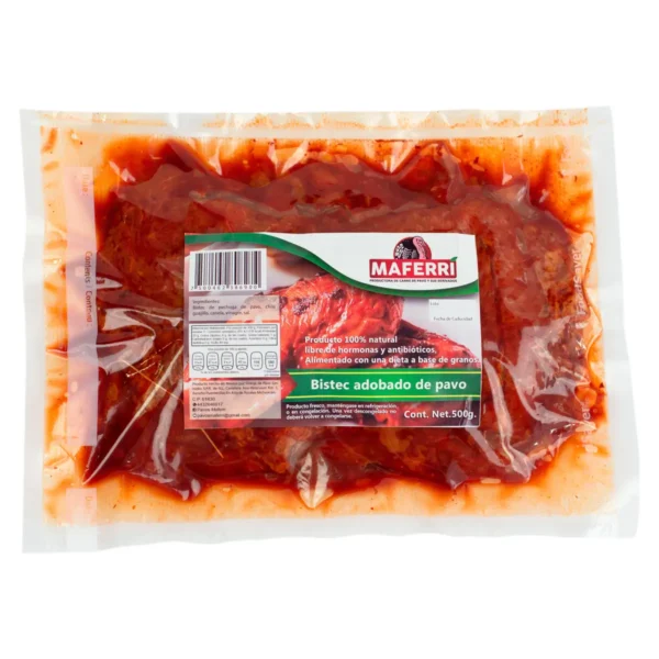Bistec Adobado De Pavo 100% Natural Pavos Maferri 500 g
