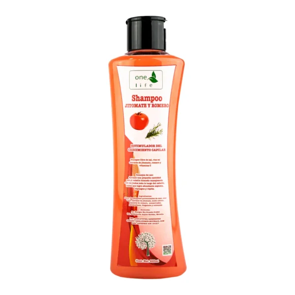 Shampoo Jitomate y Romero Onelife Estimulador de Crecimiento Facial 500 ml