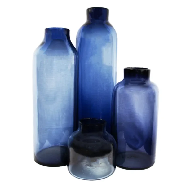 Jarrón de Cristal Azul Zilá Home Decor