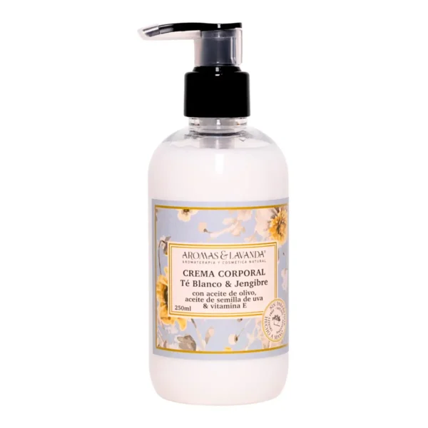 Crema Corporal Té Blanco y Jengibre Aromas y Lavanda Aceite de Olivo  250 ml