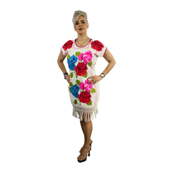 Bordados y Deshilados Tradicionales KARITHINA Vestido Beige - Image 3