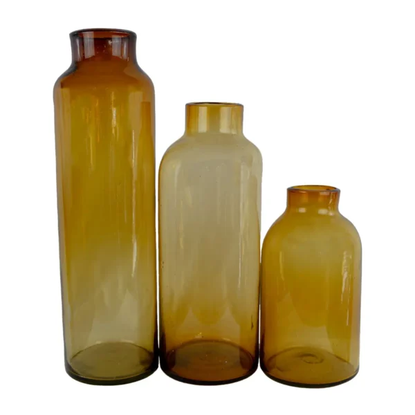Jarrón de Cristal Amarillo Zilá Home Decor