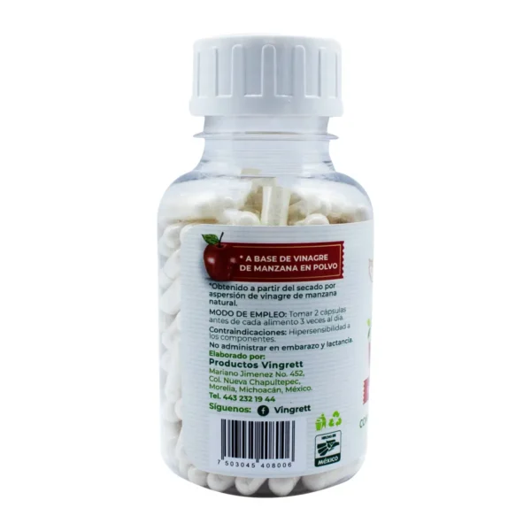 Suplemento Alimenticio a Base de Vinagre de Manzana Vingrett 150 cápsulas - Image 3