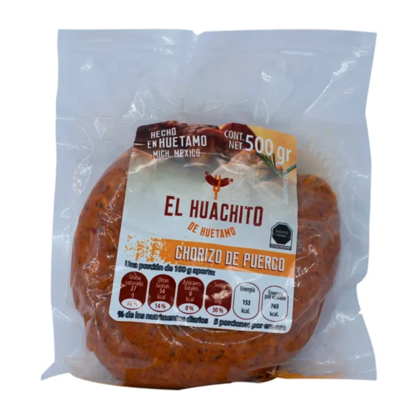 Chorizo De Puerco El Huachito Hecho en Huetamo 500 g