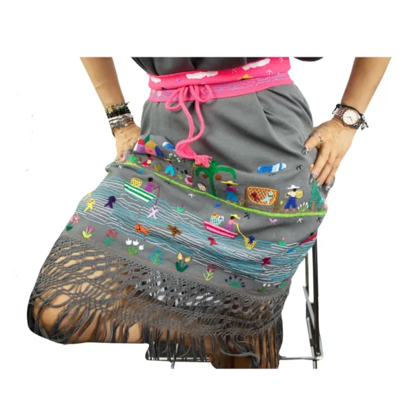 Bordados y Deshilados Tradicionales KARITHINA Vestido Gris - Image 2
