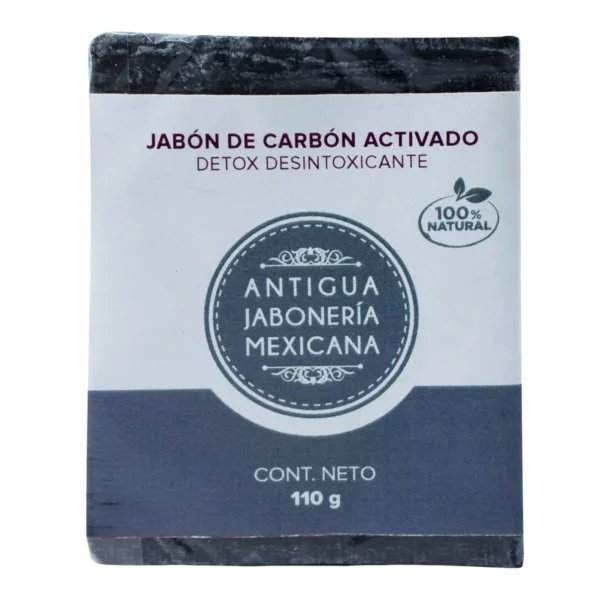 Jabón de Carbón Activado Antigua Jabonería Mexicana Détox Desintoxicante 110 g