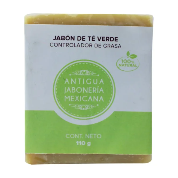 Jabón de Té Verde Antigua Jabonería Mexicana Controlador de Grasa 110 g