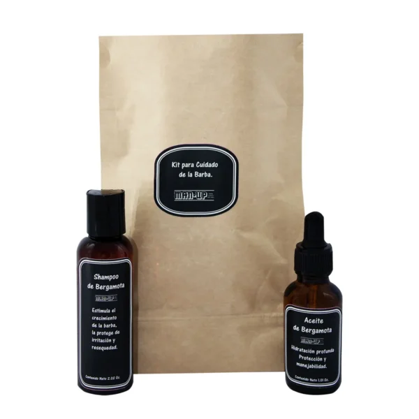 Kit para Cuidado de la Barba Man Up Shampoo de Bergamota y Aceite de Bergamota