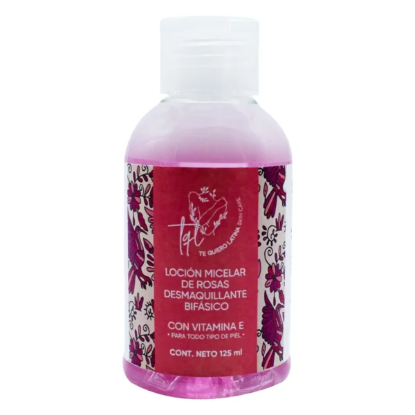 Loción Micelar de Rosas Te Quiero Latina Desmaquillante Bifásico con Vitamina E 125ml