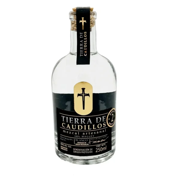 Mezcal Artesanal Blanco Tierra de Caudillos Doble Destilado 100% Maguey 250 ml