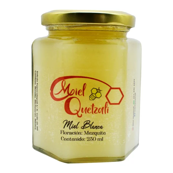 Miel Blanca Miel Quetzali Floración de Mezquite 250 ml