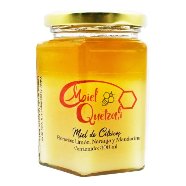 Miel Cítrica Miel Quetzali Floración de Limón, Naranja y Mandarina 300 ml