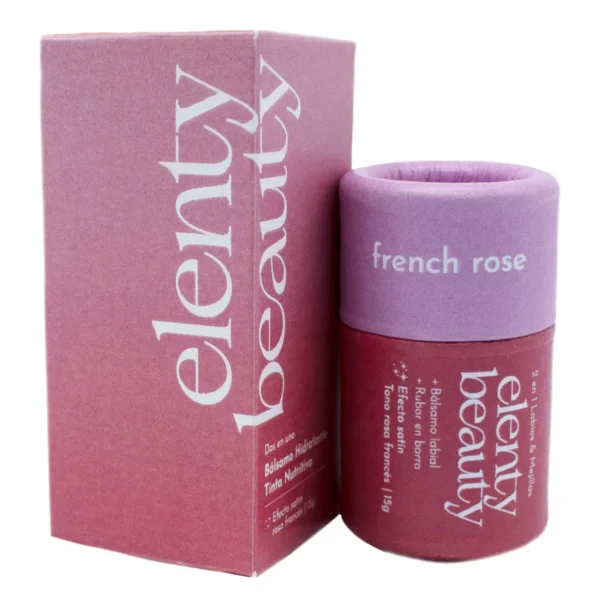 Dos en Uno Bálsamo Hidratante y Tinta Nutritiva Elenty Beauty French Rose 15 g