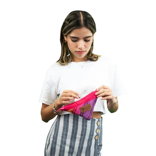 Cartera Rosa Para Dama Anylu Arte Y Estilo Triangular