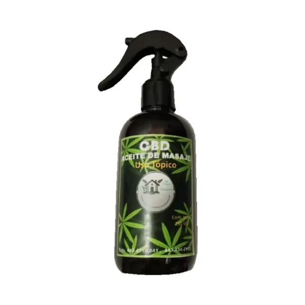 Aceite de masaje CBD Cabaña Bambú 250 ml.
