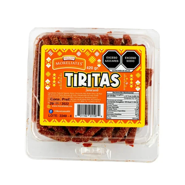 Tiritas de tamarindo Moreliates 420 g.