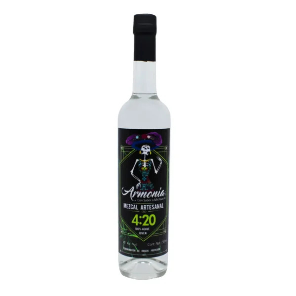 Mezcal Artesanal Joven 100% Agave 4:20 Mezcal Armonía 750 ml.
