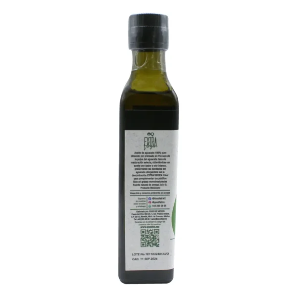 Aceite de Aguacate Extra Virgen 100% Puro Good Fat 250 ml. - Image 2