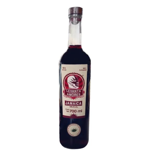 Mezcal Artesanal Sabor Jamaica Levanta Amores 700 ml.