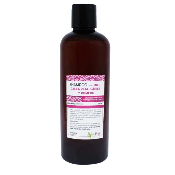 Shampoo con Miel Jalea Real, Sábila y Romero Ápicola Celda Real 500 ml.