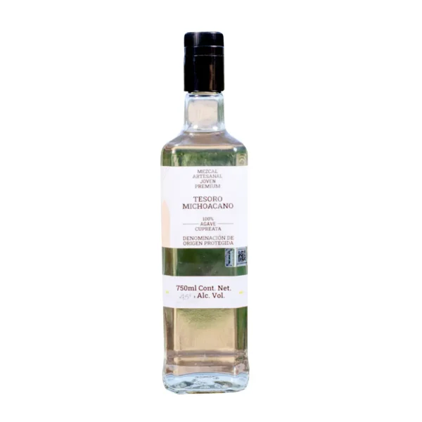 Mezcal Artesanal Joven Premium 100% Agave Cupreata Tesoro Michoacano 750 ml.