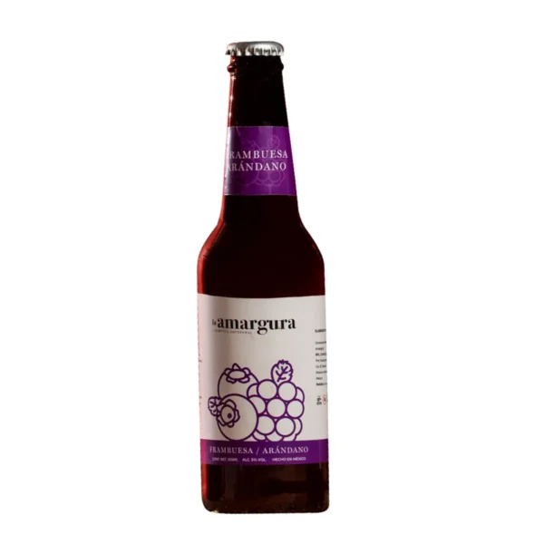 Cerveza Artesanal Frambuesa Arándano La Amargura 355 ml.