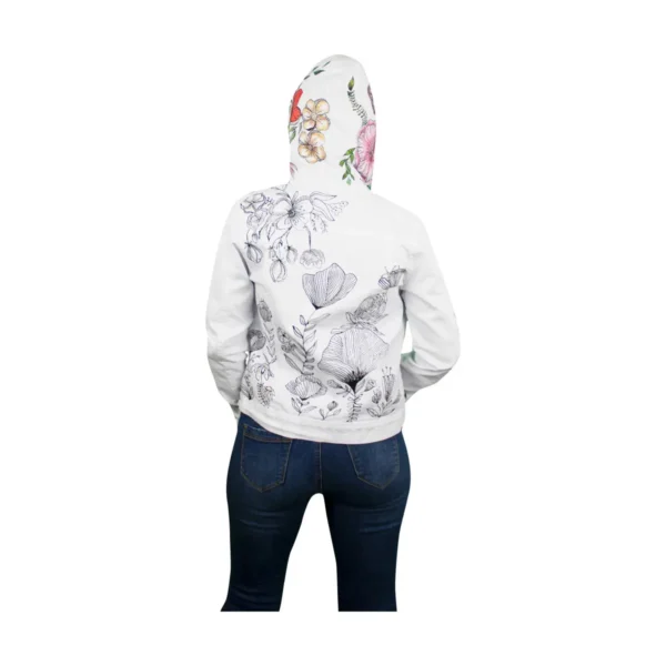 Chamarra con Diseño Flor en Espalda Aledra