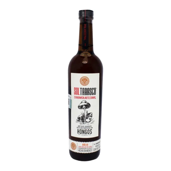 Charanda  Artesanal Sol Tarasco Casa Tarasco Spirits Destilado Purépecha con Hongos 750 ml.