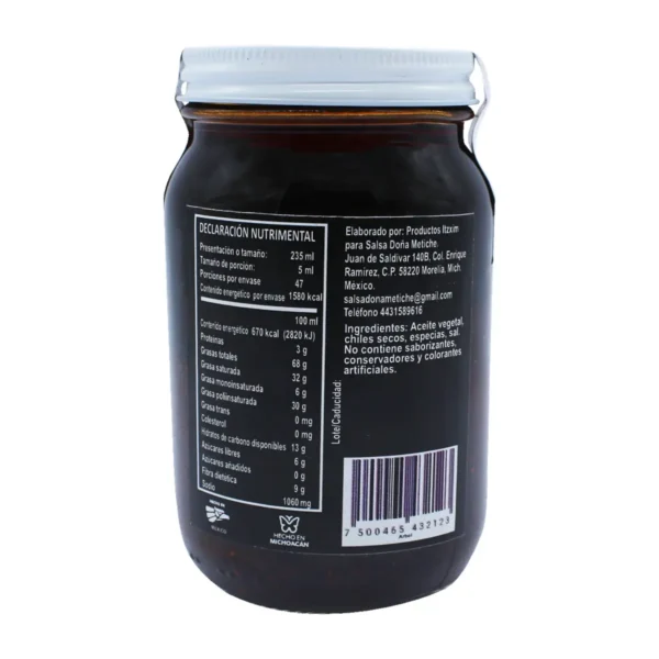 Salsa con chile de árbol Salsa Doña Metiche 255 ml. - Image 2