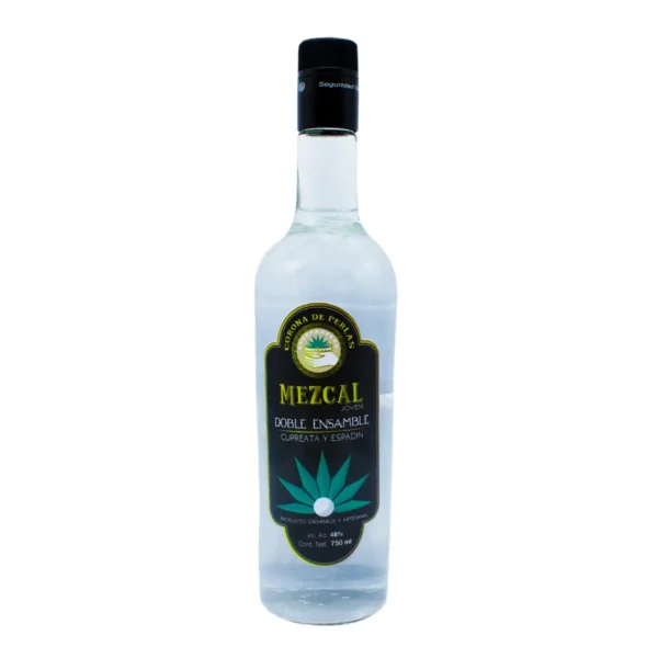 Mezcal Joven Doble Ensamble Corona de Perlas Cupreata y Espadin 750 ml.