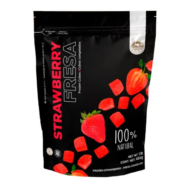 Cubos congelados de Fresa 100% Natural Nature Prime 454 g.
