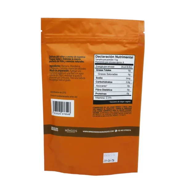 Tisana Gourmet Artesanal Mingos Mandarina Chabacano 100 g. - Image 2