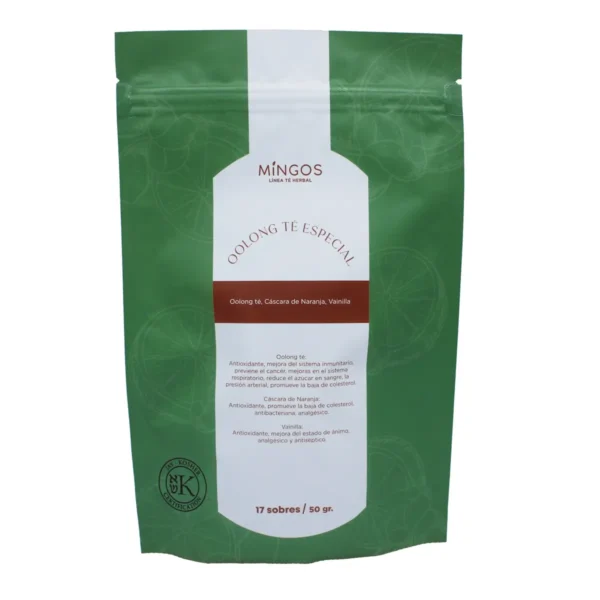 Té Oolong Especial Mingos Oolong té, Cáscara de Narajanja, Vainilla 17 sobres / 50 g.