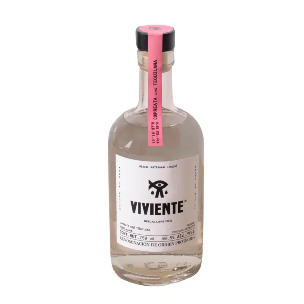 Mezcal Artesanal Viviente Libre Cupreata y Tequilana 750 ml.