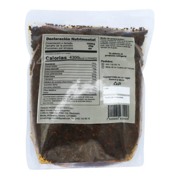 Mole Artesanal Calidad Gourmet De la Cocina de Yunuen 1 kg. - Image 2